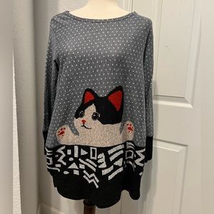 Cute Longsleeve Cat Sweater Dress